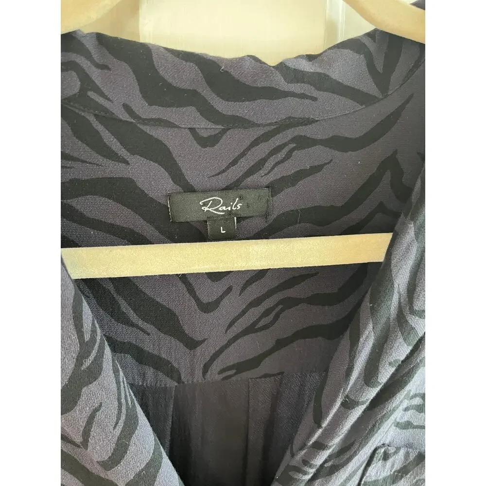 Rails Black Animal Print Jumpsuit L XL - Picture 5 of 7